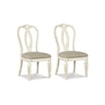thumbnail image 1 of Signature Design by Ashley Realyn Dining Upholstered Side Chair, Set of 2, Chipped White Finish, French Country Ribbon Back, 1 of 8