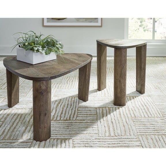 Signature Design by Ashley Reidport Accent Cocktail Table (Set of 2), Grayish Brown
