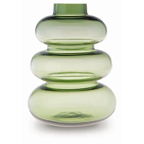 Signature Design by Ashley Renethorne 9.25" Glass Vase, Green Contemporary Decor