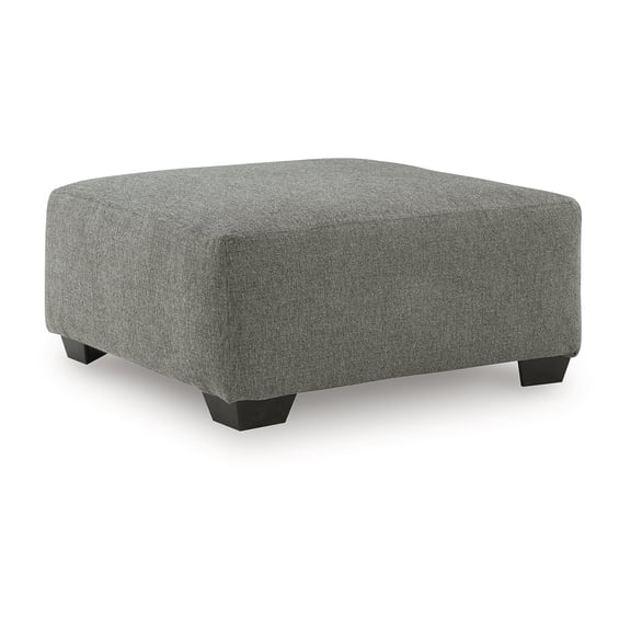 Signature Design by Ashley Revenna Oversized Accent Ottoman, Textured Polyester Upholstery, Greystone