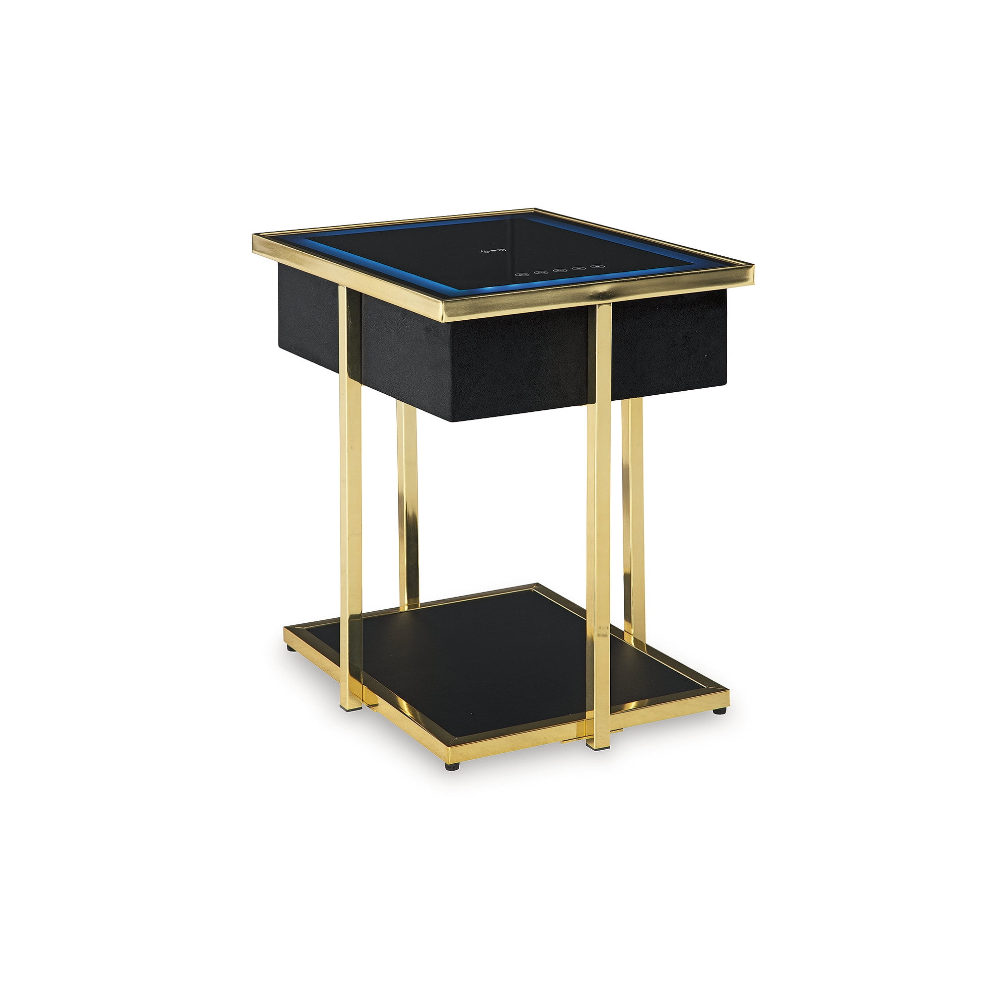 Rexwell Accent Table with Speaker - Black/Gold Finish Rexwell Accent Table with Speaker - Black/Gold Finish