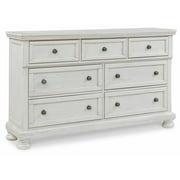 Ashley Furniture Robbinsdale 7-Drawer Wood Dresser in Antiqued White