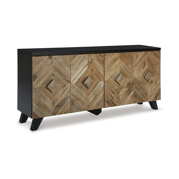 Signature Design by Ashley Robin Ridge Modern Wood Accent Cabinet & TV Stand, Two-tone Brown