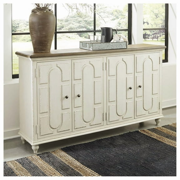 Signature Design by Ashley Roranville Accent Cabinet in Antique White