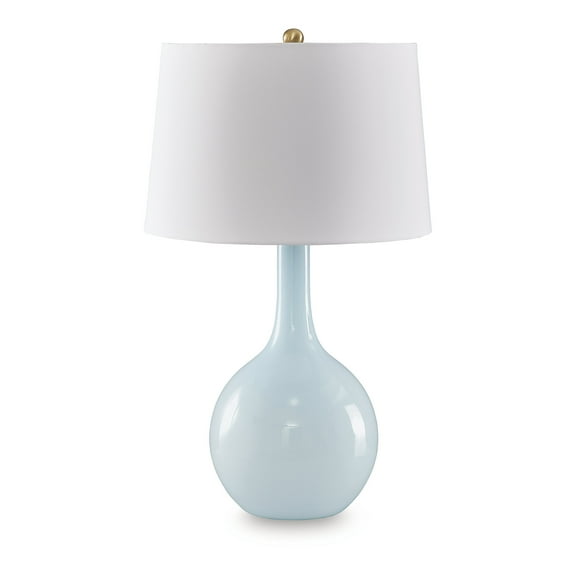 Signature Design by Ashley Rylanton Table Lamp, Aqua Glass, 26" Tall, Modern Accent Lighting