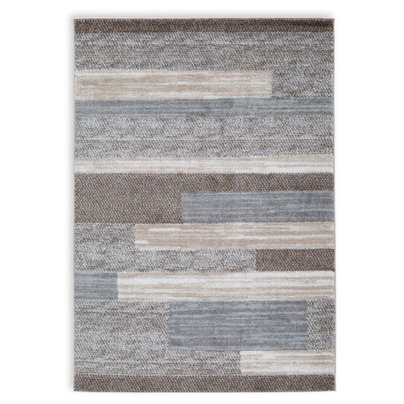 Signature Design by Ashley Sethburn Medium  Cream, Brown, & Gray Striped Rug