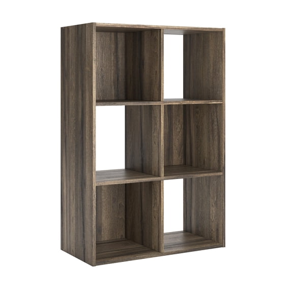 Signature Design by Ashley Shallifer 6 Cube Storage Organizer with Oak Finish