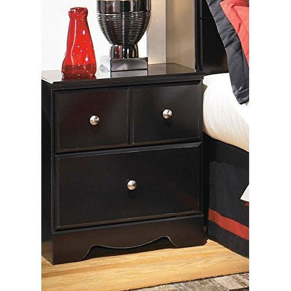 Signature Design by Ashley Shay Almost Black Two Drawer Nightstand