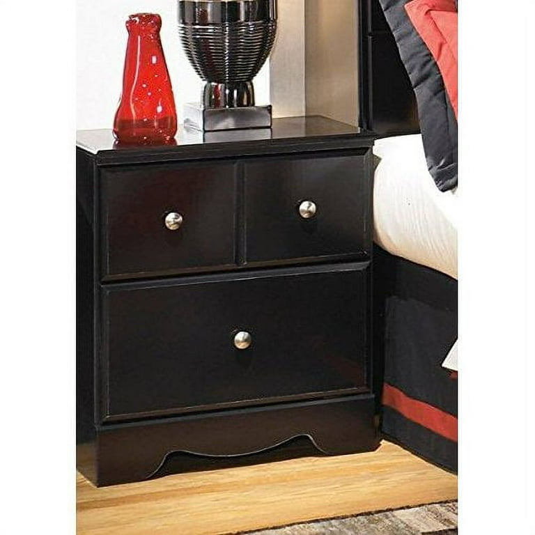 Signature Design by Ashley Shay Almost Black Two Drawer Nightstand