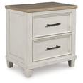 thumbnail image 1 of Signature Design by Ashley Shaybrock Modern Farmhouse Nightstand with USB Charging, 2 Drawers - Antique White, 1 of 8