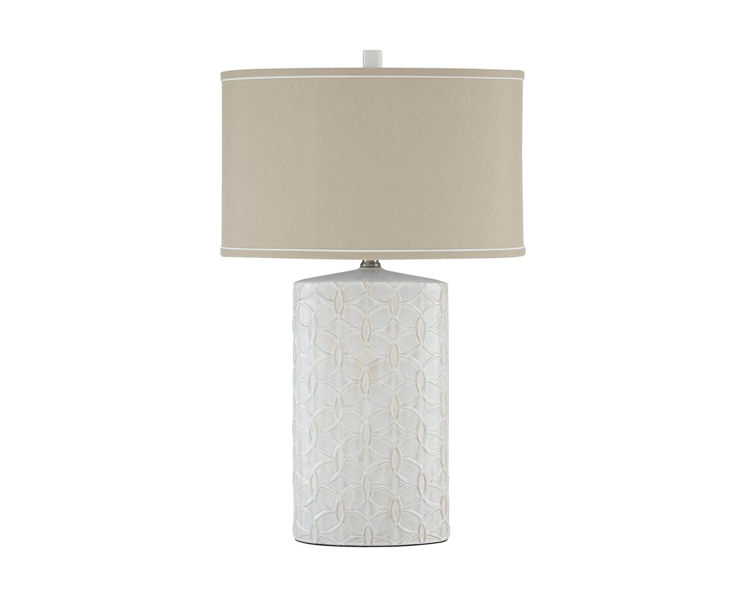 Signature Design by Ashley Shelvia Antique White 30" Ceramic Table Lamp