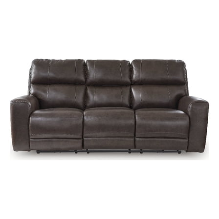 Signature Design by Ashley Side Step Brown Power Reclining Sofa