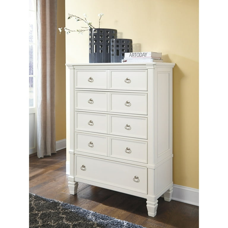 Ashley white 5 drawer dresser deals