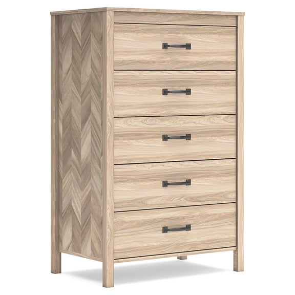 Signature Design by Ashley Socalle 5 Drawer Dresser, Tan