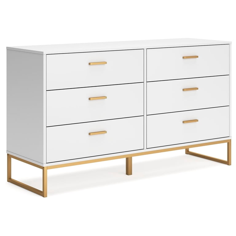 Signature Design by Ashley Socalle 6 Drawer Dresser, White with Goldtone Hardware, Modern Chic Style - Walmart.com Signature Design by Ashley Socalle 6 Drawer Dresser, White with Goldtone Hardware, Modern Chic Style - Walmart.com