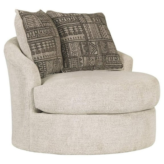 Signature Design by Ashley Soletren Swivel Accent Chair in Stone
