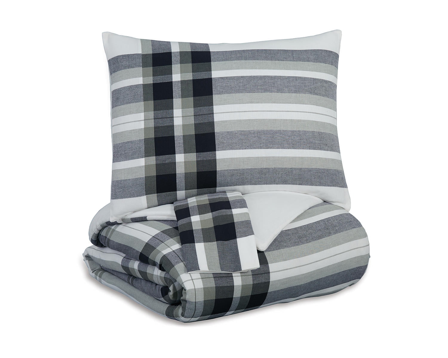 Signature Design by Ashley Stayner Modern Plaid Queen Comforter with