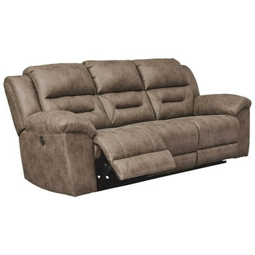 Signature Design by Ashley Stoneland Power Reclining Sofa in Fossil