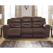 Signature Design by Ashley Stoneland Reclining Loveseat with Console in Fossil