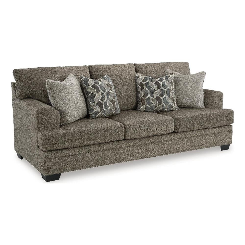 Nutmeg Brown Fabric Stationary Sofa with Pillow Back