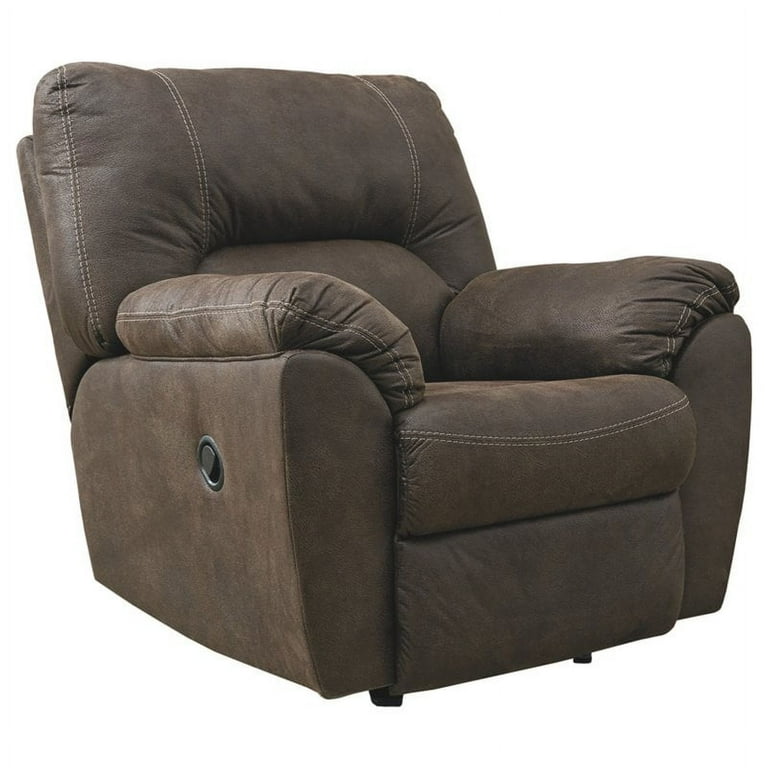 Signature Design by Ashley Tambo Faux Leather Vintage Rocker Recliner in Canyon Walmart