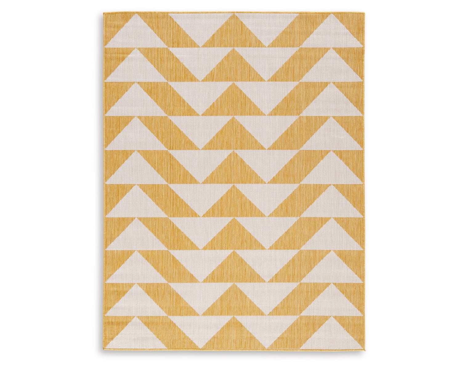 Ivory and Yellow Geometric 8' x 10' Synthetic Area Rug
