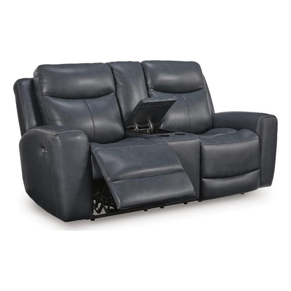 Signature Design by Ashley Thornfield Power Reclining Loveseat in Blue