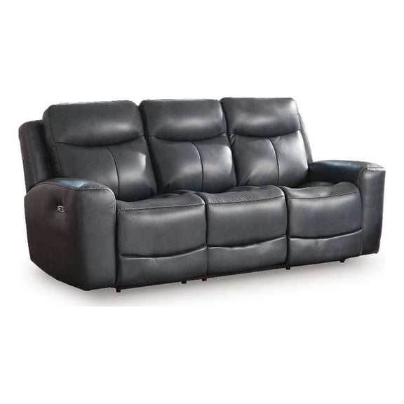 Signature Design by Ashley Thornfield Power Reclining Sofa in Blue