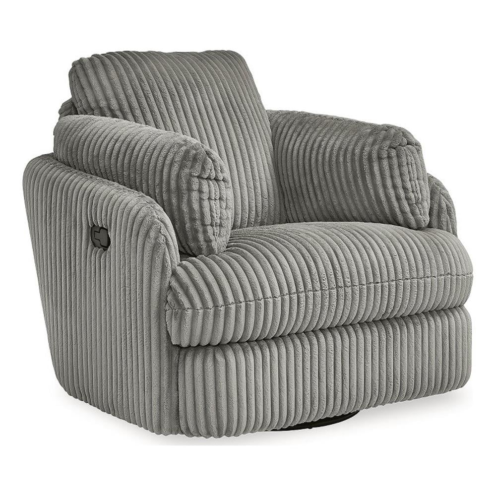 Fog Gray Velvet Swivel Glider Recliner with Hidden Storage
