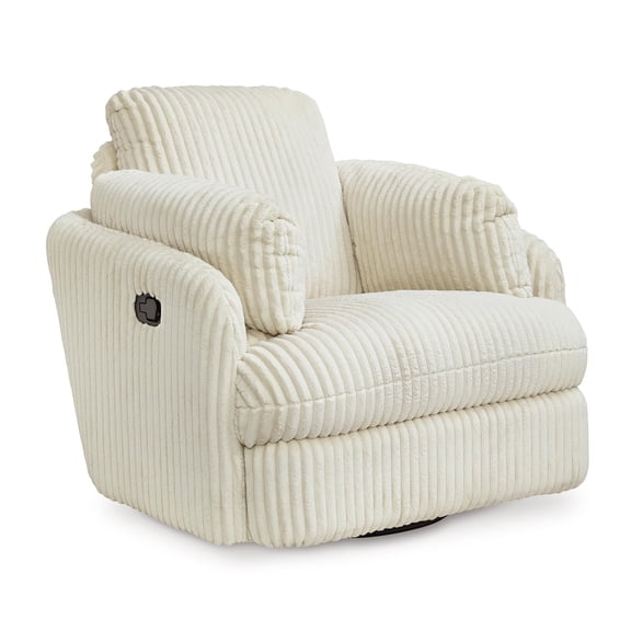 Signature Design by Ashley Tie-Breaker Ivory Swivel Glider Recliner