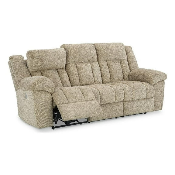 Signature Design by Ashley Tip-Off Wheat Power Reclining Sofa