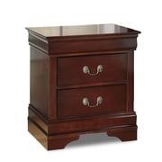 تصميم التوقيع من قبل Ashley Traditional Alisdair 2 Drawer Nightstand ، بني محمر