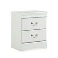 thumbnail image 1 of Signature Design by Ashley Anarasia 2-Drawer Nightstand – White Louis Philippe Style, Sleek Bedside Table with Pewter Hardware & Smooth-Gliding Drawers, 1 of 6