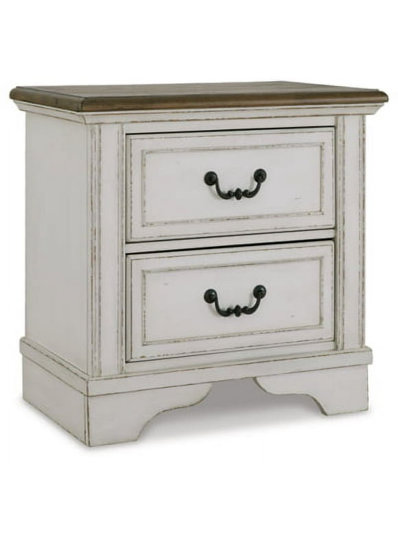 Signature Design by Ashley Traditional Brollyn 2 Drawer Nightstand, Two-tone Brown