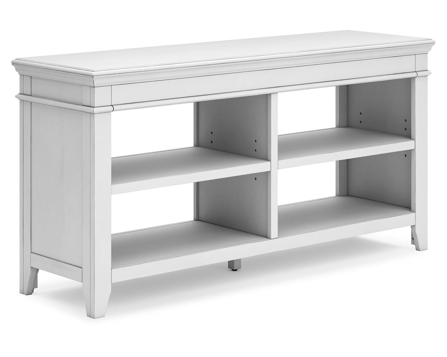 Distressed Whitewash 60" Transitional Home Office Desk