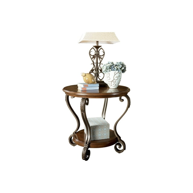 Signature Design by Ashley Traditional Nestor End Table Medium Brown