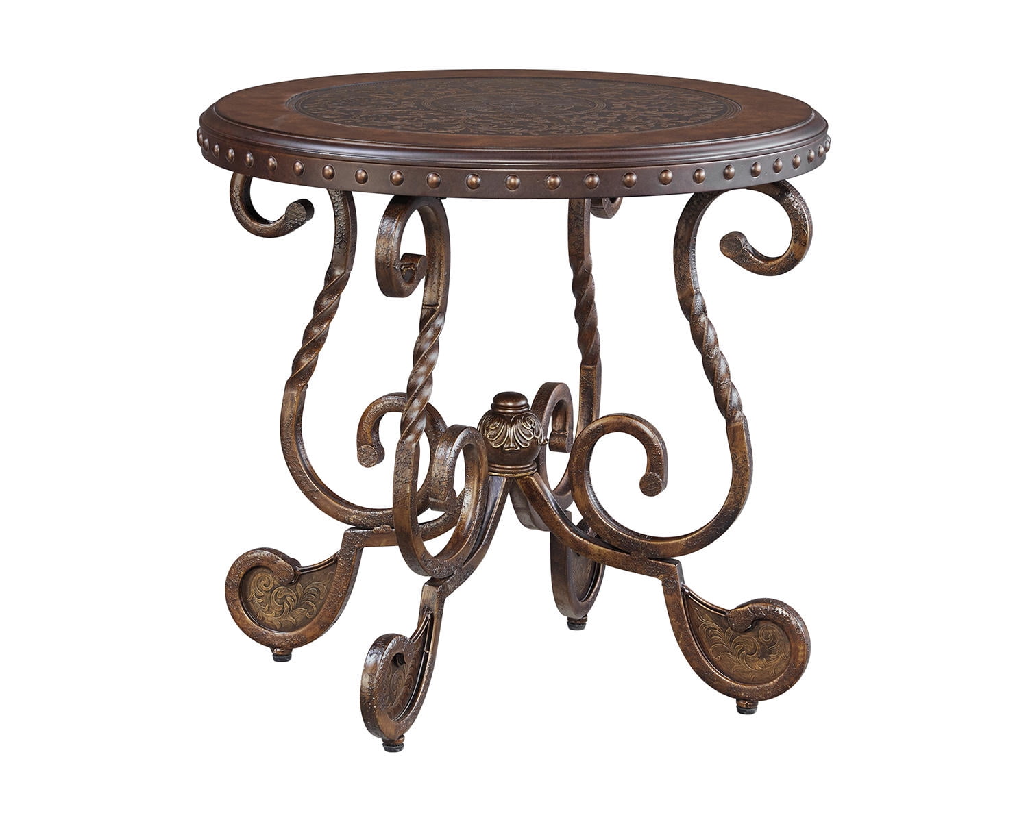 Signature Design by Ashley Traditional Rafferty End Table Dark Brown ...