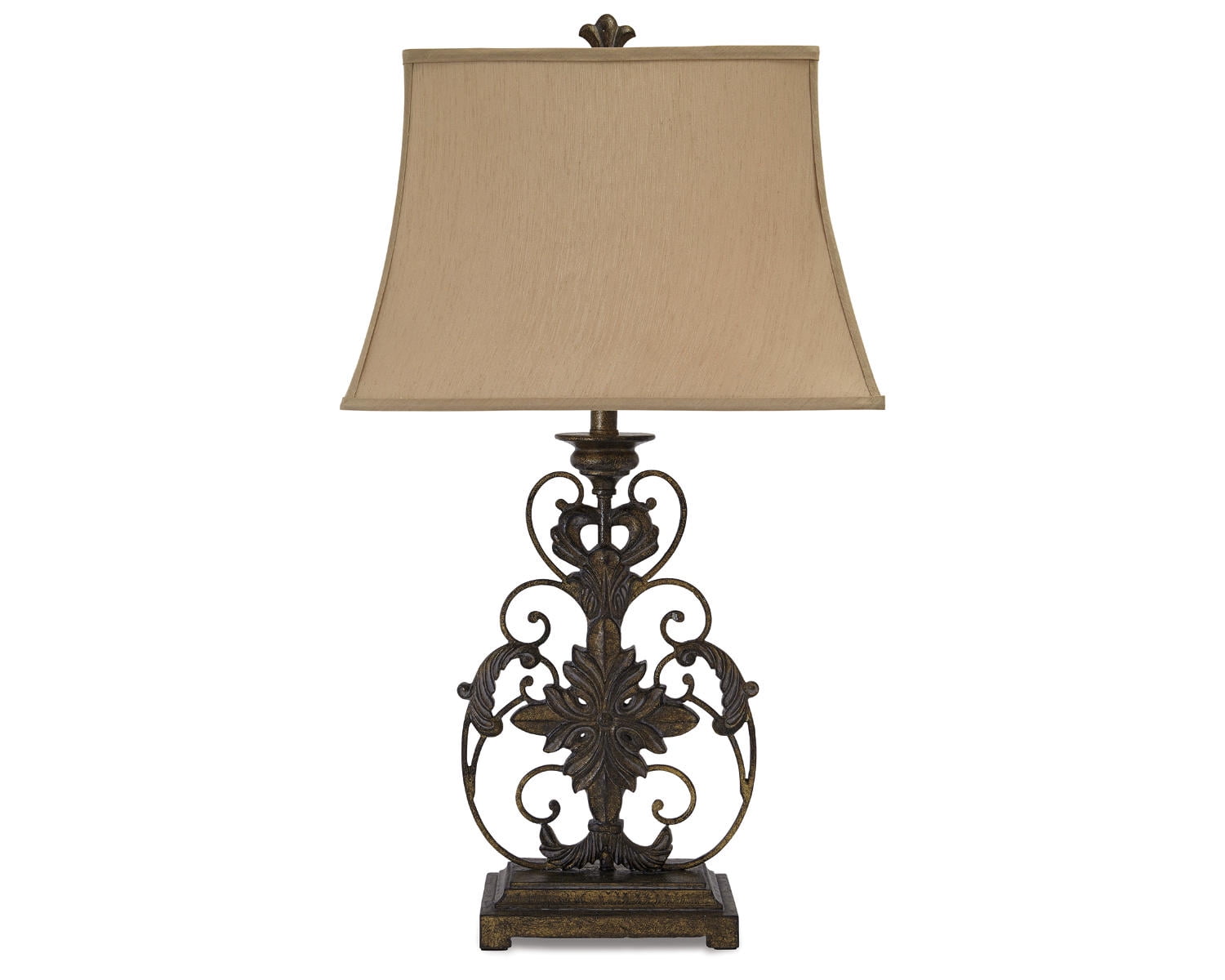 Elegance Swirl Beige and Gold 18" Table Lamp Set