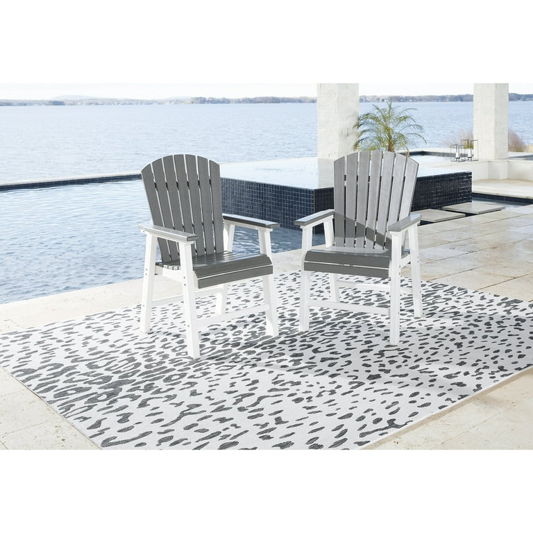 Transville Outdoor Arm Chair (set of 2) - Gray/White Transville Outdoor Arm Chair (set of 2) - Gray/White