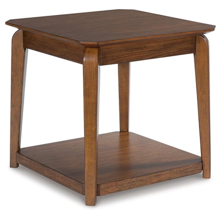Signature Design by Ashley Trenmour MId-Century Square End Table, Medium Brown