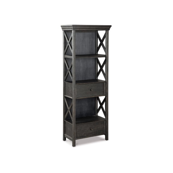 Signature Design by Ashley Tyler Creek 2 Drawer Display Cabinet, Black/Gray
