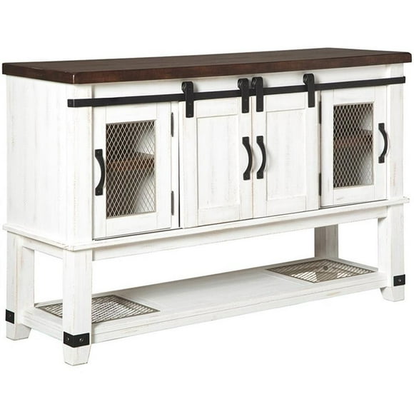 Signature Design by Ashley Valebeck 4 Door Server in White and Brown