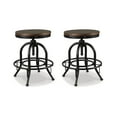 thumbnail image 1 of Signature Design by Ashley Valebeck Industrial Adjustable Height Swivel Barstool, Set of 2, Brown, 1 of 4