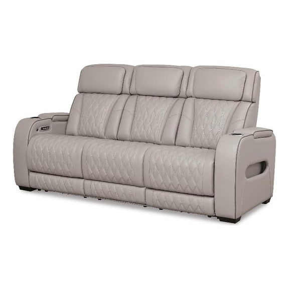 Signature Design by Ashley Valewick Power Reclining Sofa in Gray