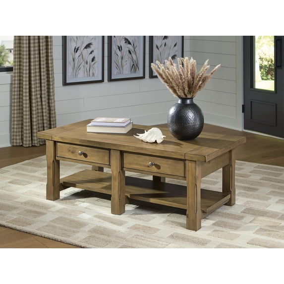 Signature Design by Ashley, Vandenmore Rectangular Coffee Table, Brown ...
