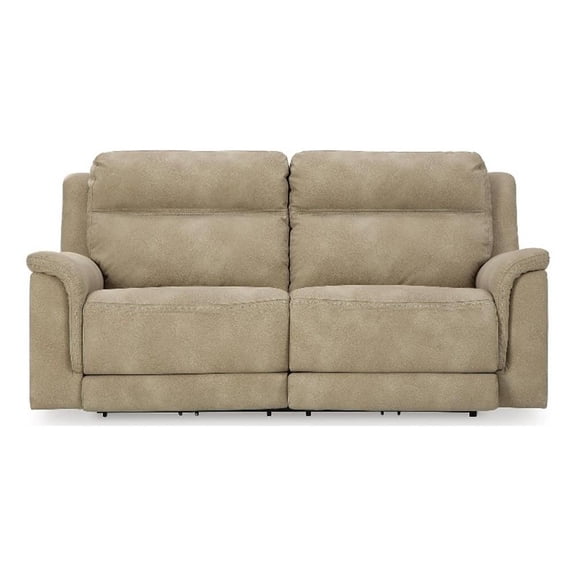 Signature Design by Ashley Vesper Glen Power Reclining Sofa in Sand