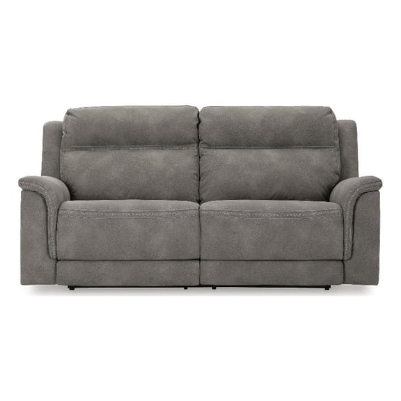 Signature Design by Ashley Vesper Glen Power Reclining Sofa in Slate