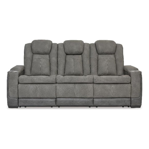 Signature Design by Ashley Vesper Glen Power Reclining Sofa in Slate