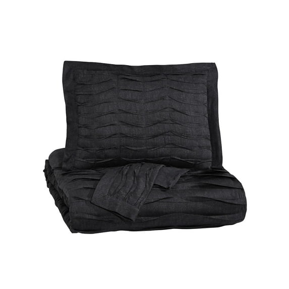 Signature Design by Ashley Voltos Charcoal Queen Duvet Cover Set