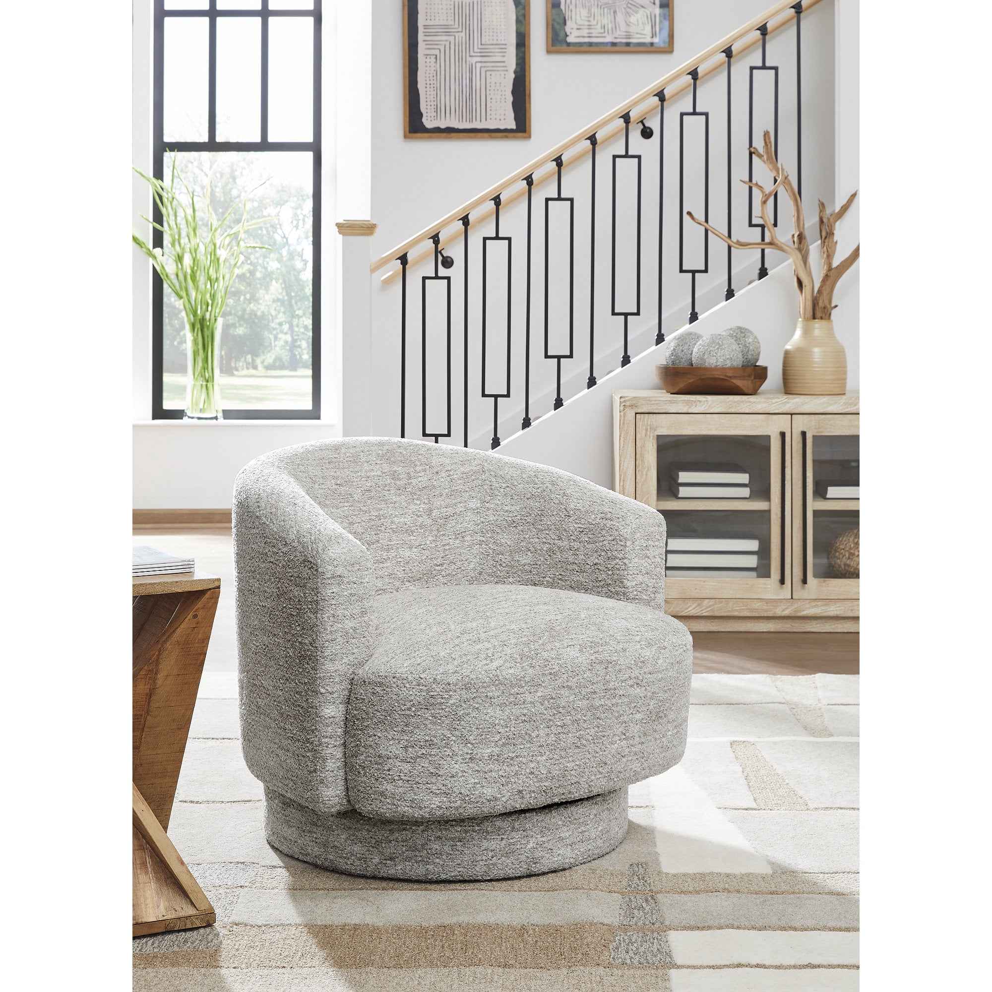 Ashley Signature Design Wardsor Gray Swivel Accent Chair